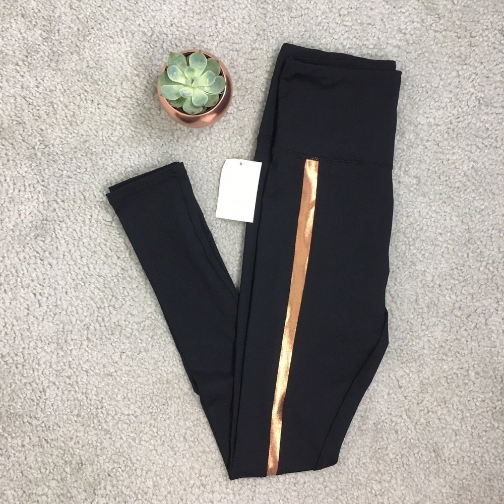 Badgley Mischka Sport Black Gold Legging Pant XS